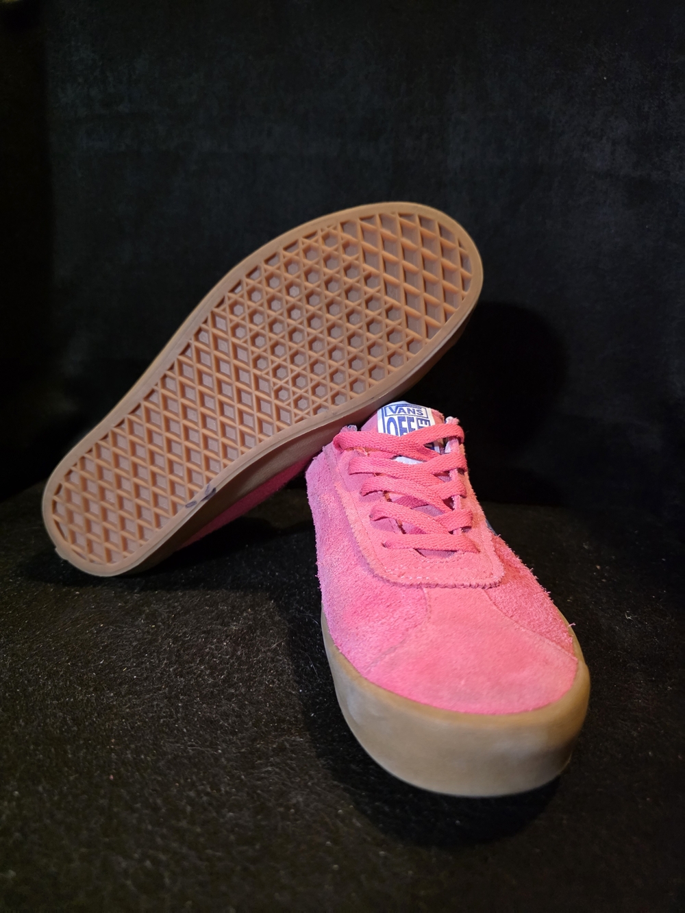 Vans Pink Suede Casual Sneakers with Blue Accents Womens Size 8.5 - Picture 8 of 9